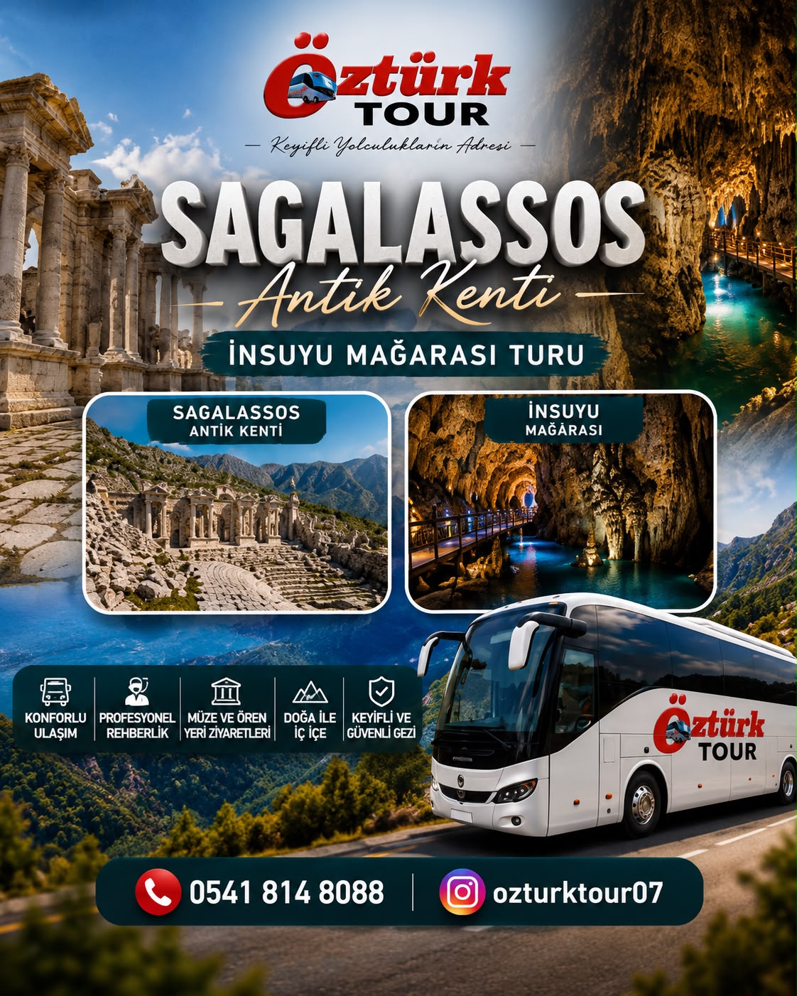 Sagalassos Antik Kenti - İnsuyu Mağarası - Lavanta Bahçeleri